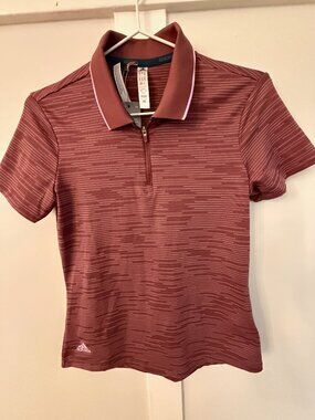 ADIDAS  Polo Shirt‎ Size Extra Small Crimson NWT Golf Short Sleeve